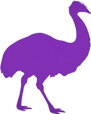 Purple Emu Silhouette PNG Image