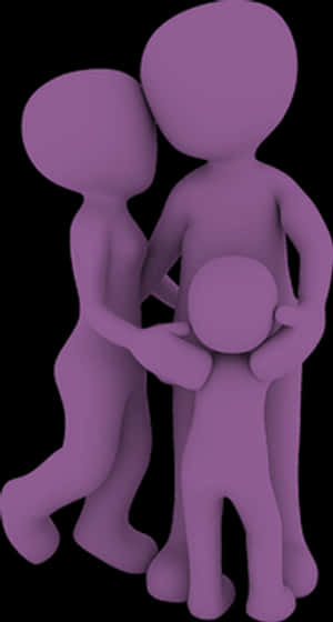 Purple Family Figurines PNG image with transparent background