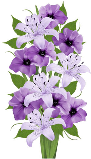 Purple Floral Arrangement.png PNG image with transparent background