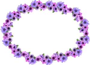 Purple_ Floral_ Border_ Design PNG Image