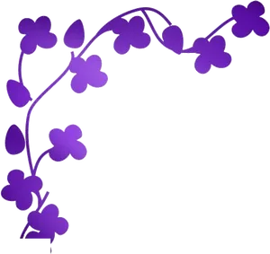 Purple Floral Corner Border Design PNG Image