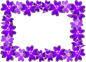 Purple Floral Frame Design PNG Image