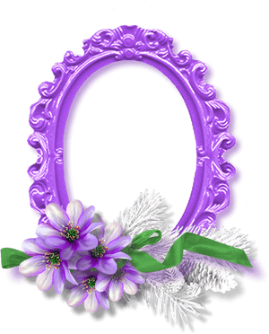 Purple Oval Flower Frame Png - Purple Flower Frame Png, Transparent Png PNG image with transparent background