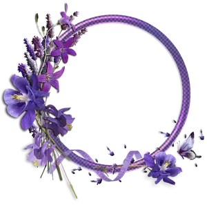 Purple_ Floral_ Frame_ Design.png PNG Image