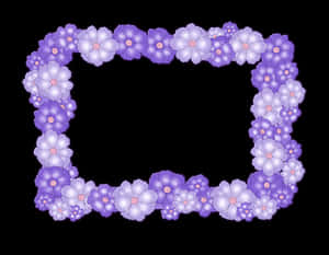 Purple Floral Frame Design PNG image with transparent background