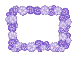 Purple Floral Frame Design PNG Image