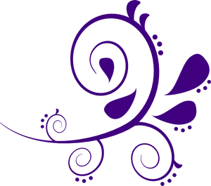 Purple Floral Swirl Design PNG Image