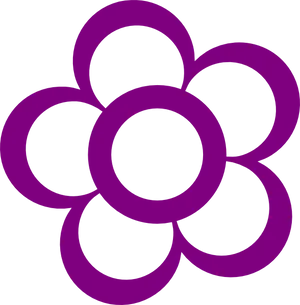 Purple Flower Outline Graphic PNG Image