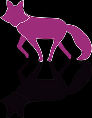 Purple Fox Silhouette Graphic PNG image with transparent background