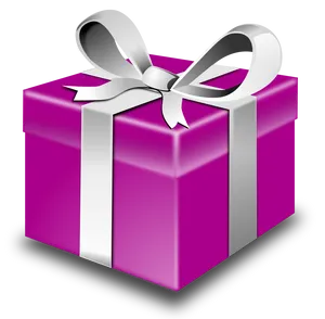 Purple Gift Boxwith White Ribbon PNG Image