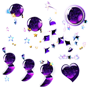 Purple Glitter Confetti Png Lli PNG Image