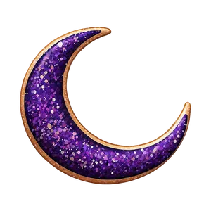 Purple Glitter Crescent Png 77 PNG Image