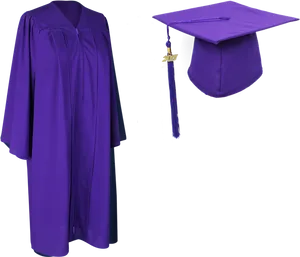 Purple Graduation Capand Gown PNG Image