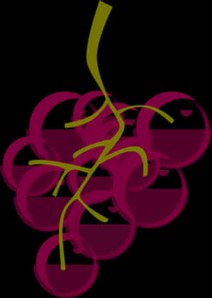 Purple Grapes Vector Illustration PNG image with transparent background