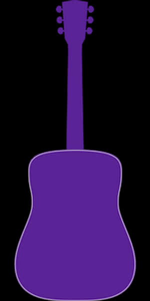 Purple Guitar Silhouette PNG image with transparent background