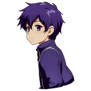 Purple Hair Anime Boy Png Wpw PNG Image