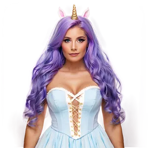 Purple Hair Unicorn Princess Png Hib13 PNG Image