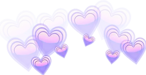 Purple Heart Crown Overlay PNG Image