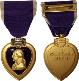 Purple Heart Medal Military Merit PNG image with transparent background