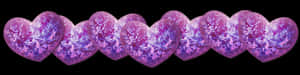 Purple Hearts Row Pattern PNG with transparent background