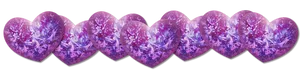 Purple Hearts Row Pattern PNG Image