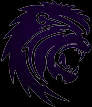 Purple Lion Silhouette Graphic PNG image with transparent background