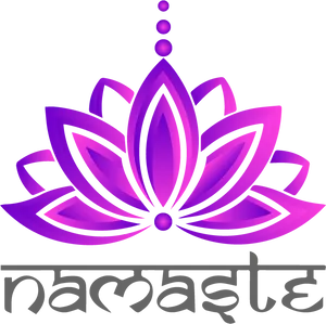 Purple Lotus Namaste Graphic PNG Image