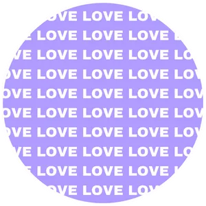 Purple Love Text Circle Pattern PNG Image