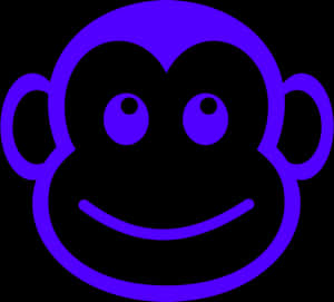 Purple Monkey Outline Graphic PNG image with transparent background