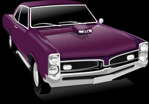 Purple Muscle Car Illustration PNG image with transparent background