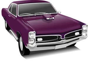 Purple Muscle Car Illustration PNG Image