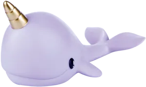 Purple Narwhal Toy Figure PNG Image