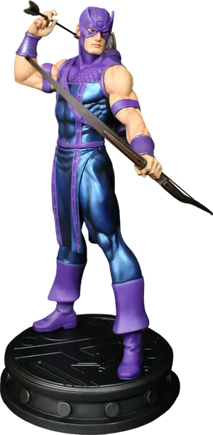 Purple Ninja Figurewith Bo Staff PNG Image