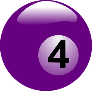 Purple Number4 Billiard Ball PNG Image