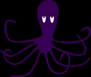 Purple Octopus Cartoon Illustration PNG image with transparent background
