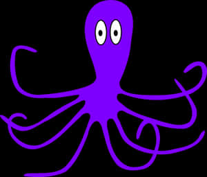 Purple Octopus Cartoon Illustration PNG image with transparent background