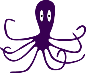 Purple Octopus Cartoon PNG Image