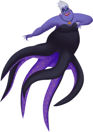 Purple Octopus Mermaid Clipart PNG Image