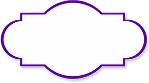 Purple Outlined Blank Label Shape PNG Image