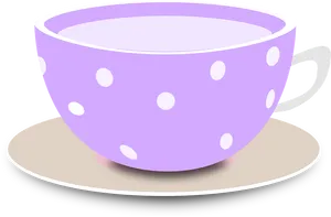 Purple Polka Dot Teacup PNG Image