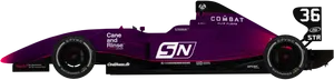 Purple Racing Car Side View PNG Image