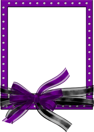 Purple Ribbon Frame Template PNG Image