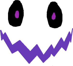 Purple Roblox Face Graphic PNG Image