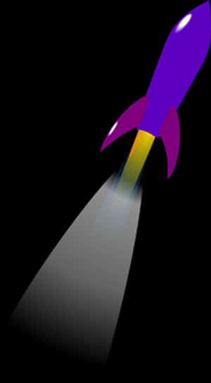 Purple Rocket Launch Illustration PNG image with transparent background