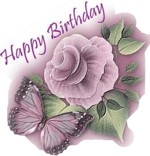 Transparent Birthday Flowers Clipart - Happy Birthday Flower Butterfly, HD Png Download PNG image with transparent background