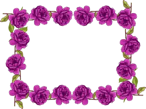 Purple Rose Frame Design PNG Image