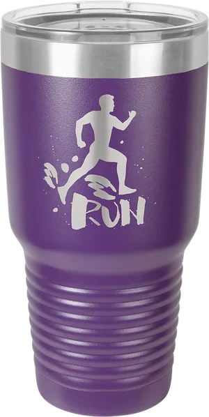 Purple Running Themed Tumbler PNG Image