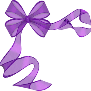 Purple Satin Ribbon Bow PNG Image