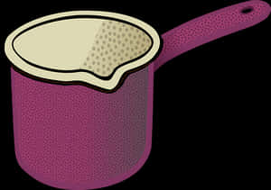 Purple Saucepan Cartoon Illustration PNG image with transparent background