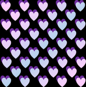 Purple Shade Hearts Pattern PNG image with transparent background